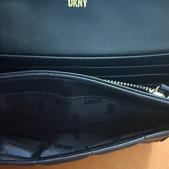 DKNY Black Chevron Quilted Wristlet - Picture 8 of 10